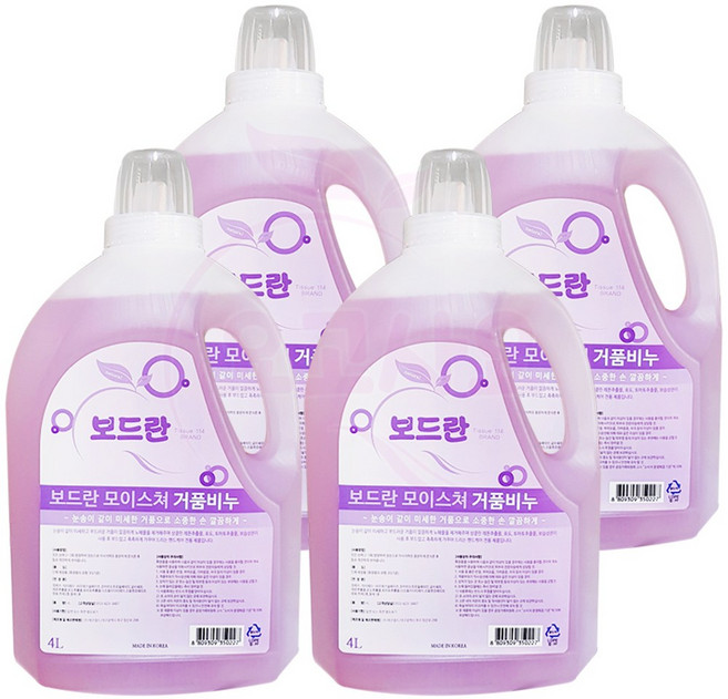 보드란 모이스처 거품비누, 4L, 4개