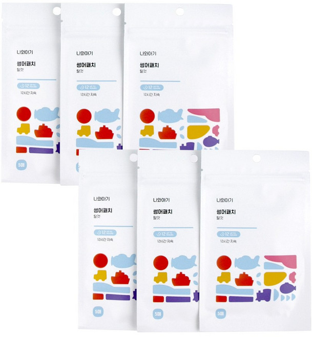 나와아기 썸머패치 유아 어린이 시트로넬라 스티커, 탈것, 6개