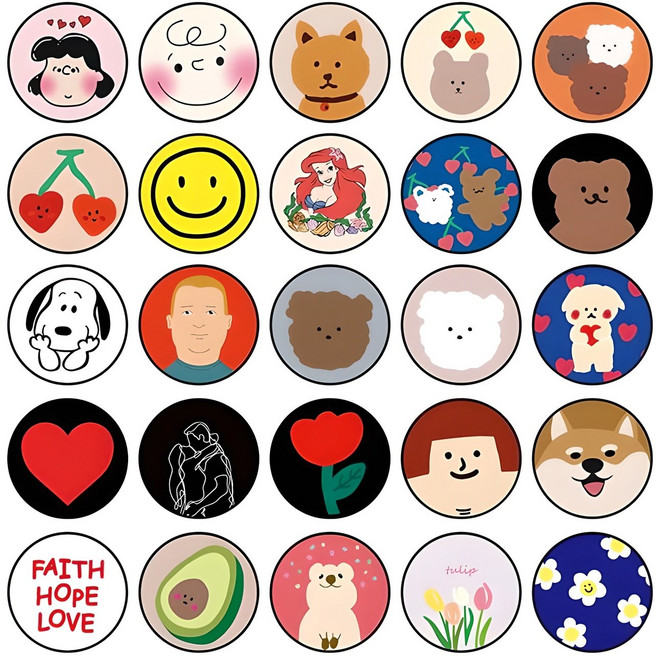 다비체 다양한 디자인 스마트톡 그립 휴대폰 거치대, 1개, 14.스누피