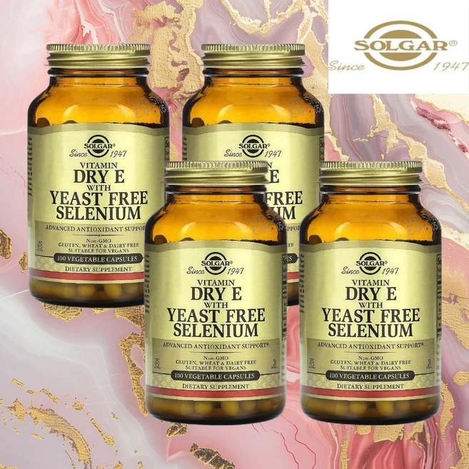 솔가 이스트 프리 셀레늄 함유 비타민 드라이 E 100 베지캡슐, 4개, 100정 - 쿠팡
