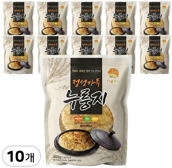 다올푸드 정성가득 국산 누룽지, 10개, 450g