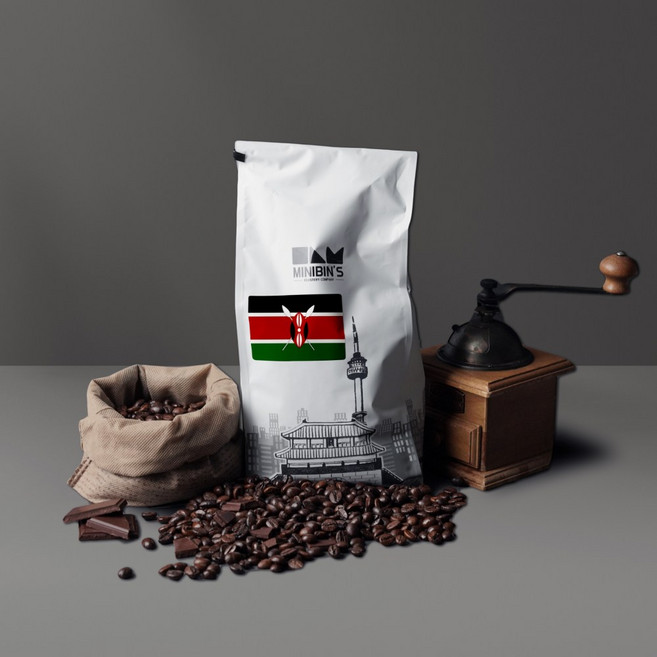 케냐 AA | 갓 로스팅 한 원두커피 | 미니빈스 로스터리, 홀빈, 1개, 500g