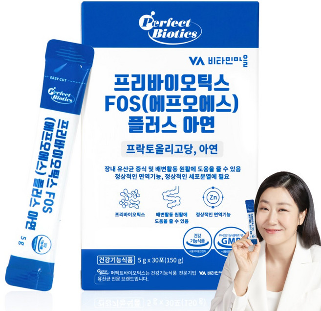 비타민마을 퍼펙트 바이오틱스 프리바이오틱스 FOS 플러스 아연 30p, 150g, 1개