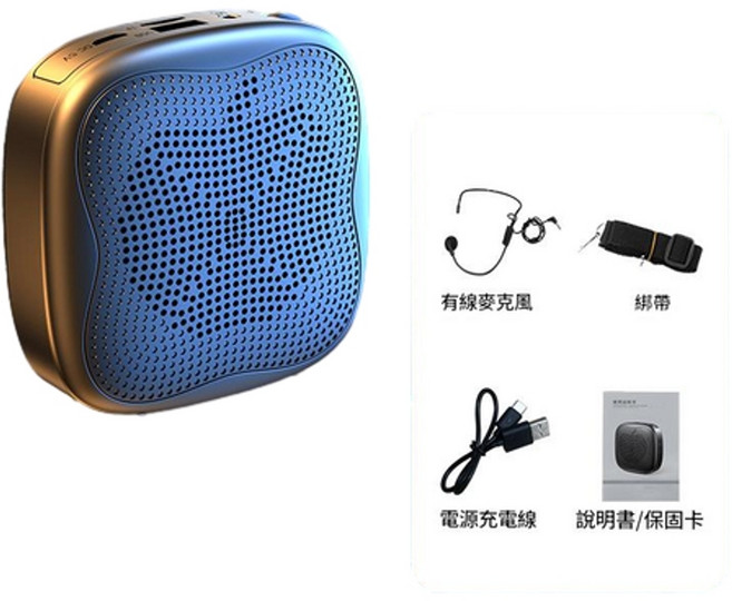 HANQI 小蜜蜂擴音器 無線藍芽麥克風 教學戶外喊話器, 黑色, 1個, ZXL - H1