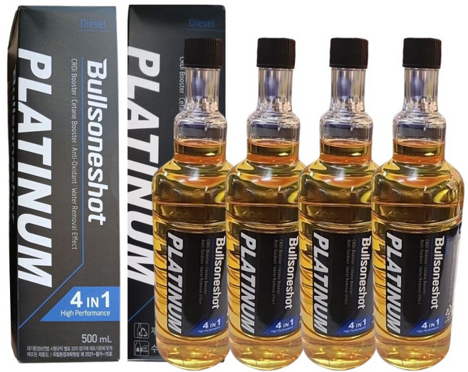 불스원샷 플래티넘 불소원샷 불스원 디젤 경유 500ml 1개, 4개, 디젤/경유