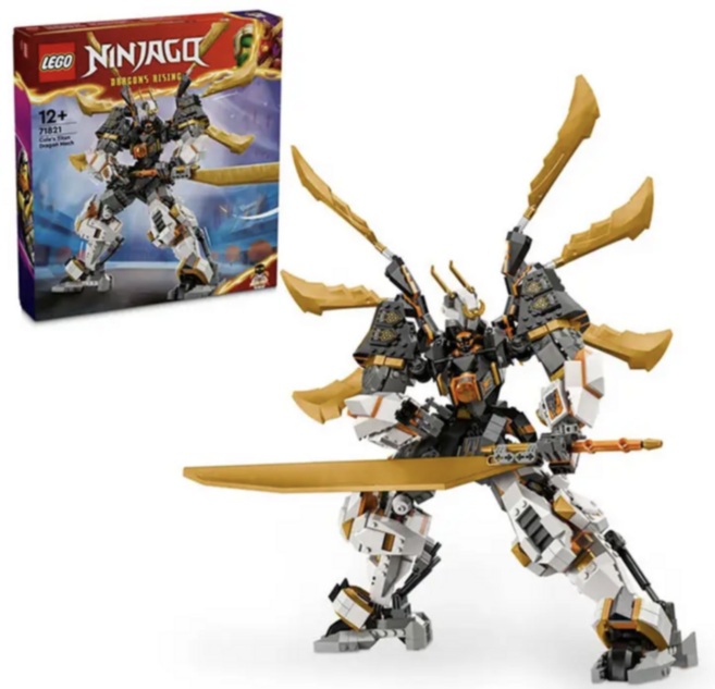 닌자고 콜의 타이탄 드래곤 로봇 71821 아이 장난감 용품 선물용, 레고 71821 콜의 타이탄 드래곤 로봇 닌자고 선물, 1개