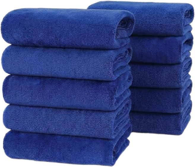 필바이브 업소용 도톰한 극세사 수건 미용실 사우나 헬스장 펫샵, 1세트, 로얄 블루 10장