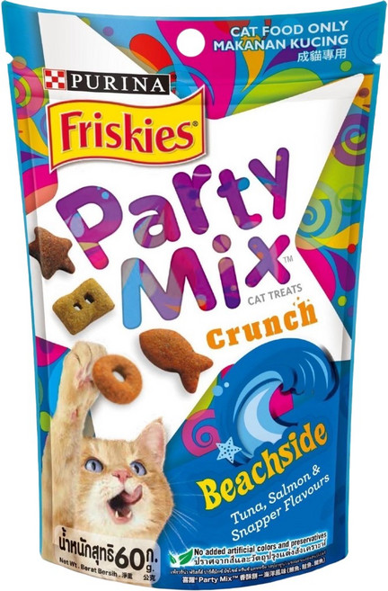 party mix 貓咪香酥餅 60克, 1個, 藍  海洋鮮味香酥餅 （鮪魚鮭魚鯛魚）, 60g, 鮪魚+鮭魚+鯛魚