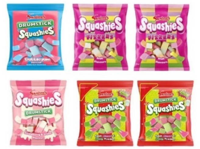 영국 스위즐스 스쿼시 젤리 드럼스틱 젤리 6개 믹스 혼합세트, 120g