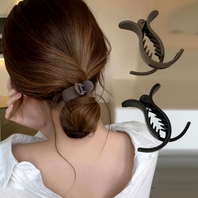 우아하고 심플한 매트 질감 올림머리 헤어클립 집게핀 2P 세트