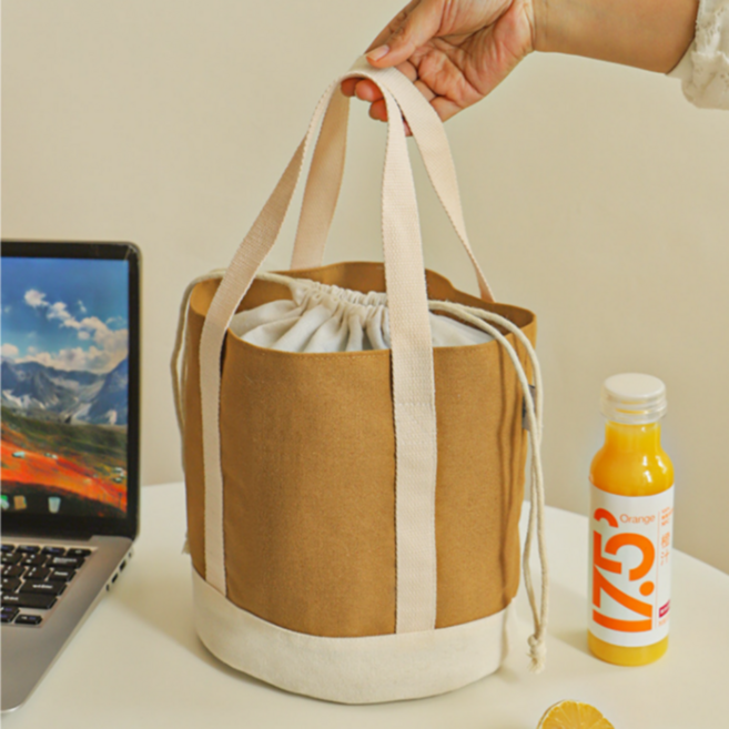 아가토스 보온보냉 방수 도시락가방 런치백, 브라운, 1개