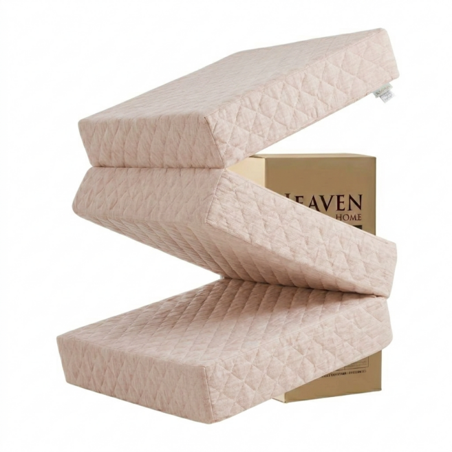 헤븐홈매트 국내생산 가벼운 이동식 3단 접이식 매트리스 침대 바닥 토퍼 차박 자취