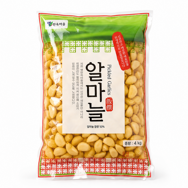 옛한옥마을 고기반찬 절임마늘4kg, 1개, 4kg