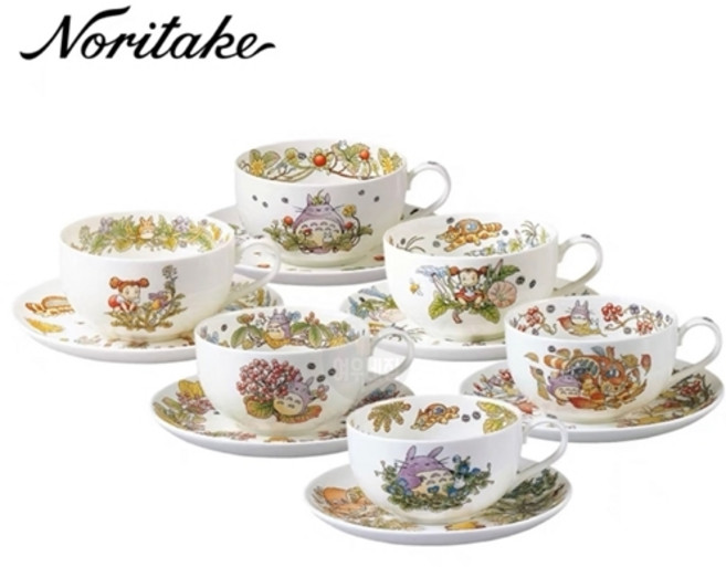 노리타케 이웃집 토토로 밀크티 찻잔 접시 6종, 토토로 잔+접시 11-12월, 1개
