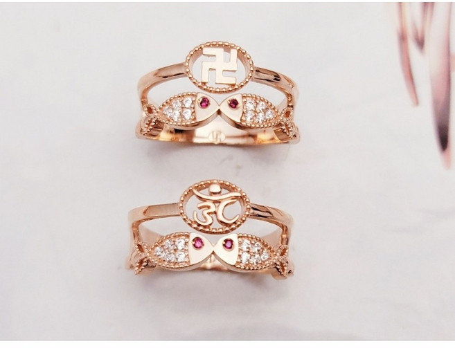 14k 18k 만자 옴자 불자 물고기반지