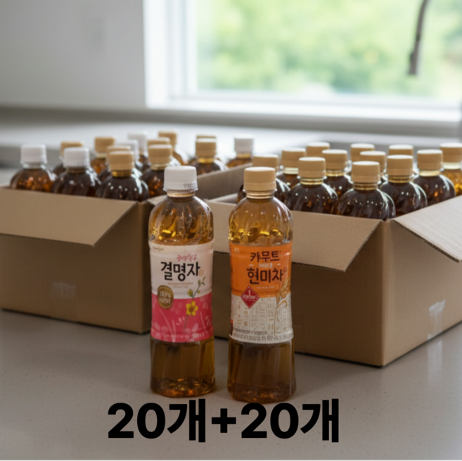 웅진 카무트현미차+결명자차, 40개, 500ml