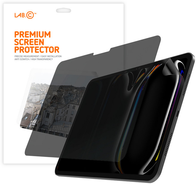 랩씨 C스킨 사생활보호 리얼 AR 프라이버시 저반사 고화질 태블릿 액정보호필름1매, 1개, 투명