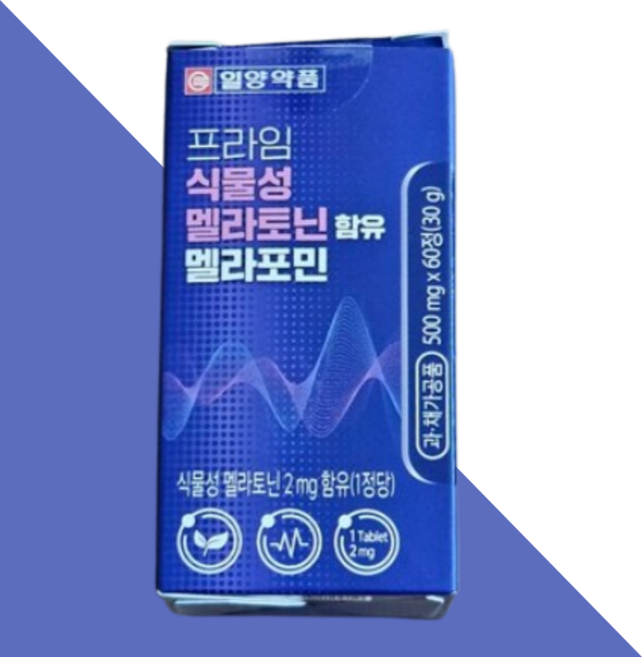 일양약품 프라임 식물성 멜라토닌 함유 멜라포민 500mg L 트립토판 로즈마리 시계꽃 세인트존스워트, 60정, 1개