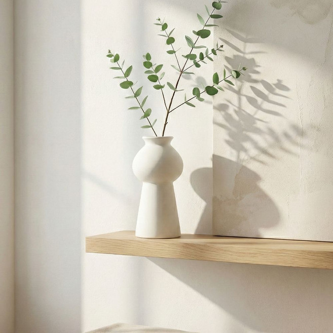일상다락 백자화병 흰색꽃병 인테리어소품, 화이트