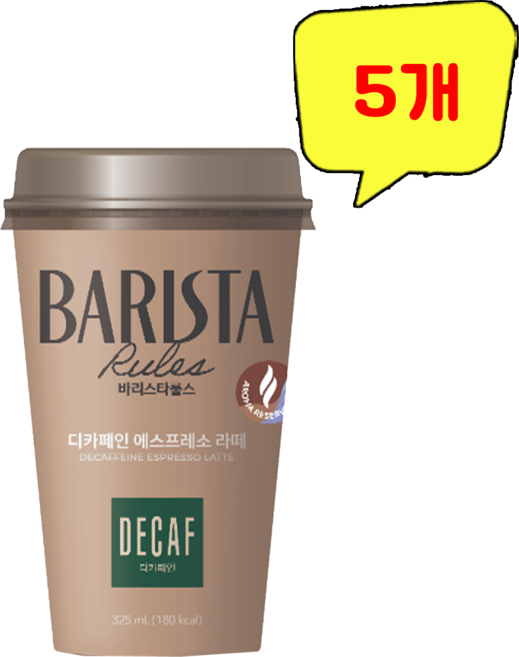매일)바리스타디카페인325ml, 5개, 325ml