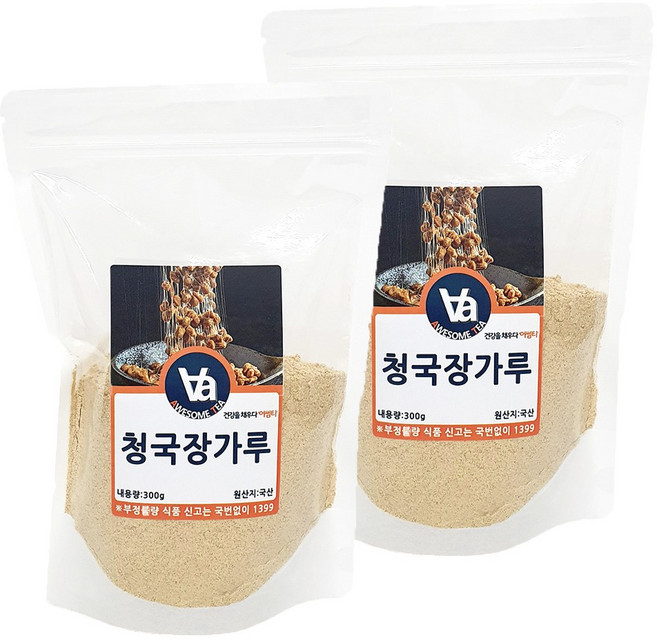 어썸티 국산 청국장 가루 분말, 300g, 2개