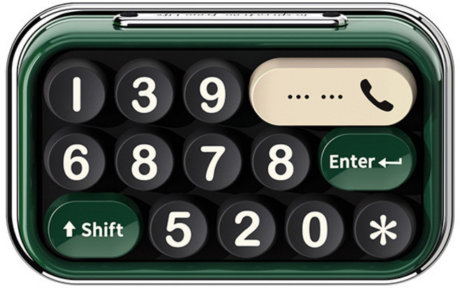 주차번호판 기계식 키보드 자판 모양 레트로 차량용 신차선물, 1개, 그린컬러