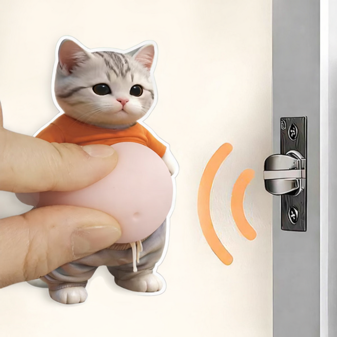 강아지 뱃살 스티커 고양이 문콕방지 말랑 도어범퍼 4개 1세트, 2.고등어 고양이