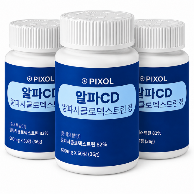 픽솔 알파CD 알파시클로덱스트린 알파시디 HACCP 난소화성말토덱스트린 알파씨디, 3개, 60정