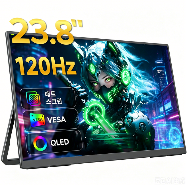 UPERFECT 23.8'' 120Hz 포터블 모니터 휴대용 게임용 DEX 업무용 초대형 화면 USB type-c Ustation, 노터치, 60.45cm
