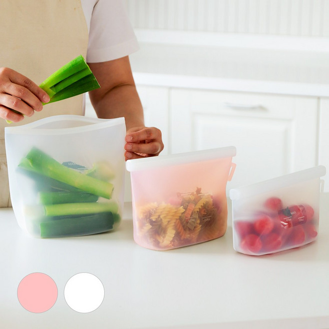 릴리브 이중잠금 실리콘 지퍼백 500ml, 화이트, 1개, 1개