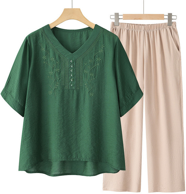 엘바리스 여성 중장년 반팔 상하세트