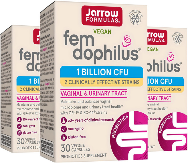 재로우 우먼 펨-도필러스 유산균 10억 베지테리안 캡슐, 비건, 여성, 알약/캡슐, 3개, 30정