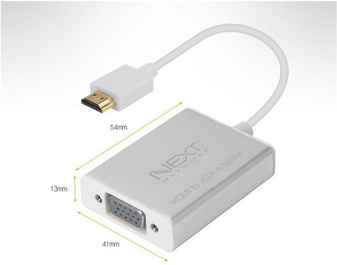 HDMI to VGA 변환 컨버터 외장형 RGB 스테리오 노트북 셋톱박스 PC 디지털신호 아날로그신호, 1개