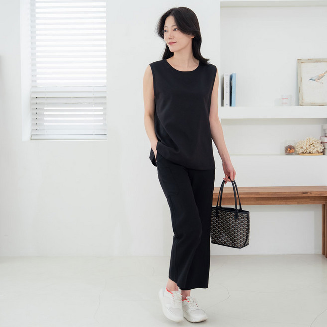 국내산 여성 여름 와플 풍기포 인견 나시 블라우스 민소매 빅사이즈 엄마옷 쿨링 냉감