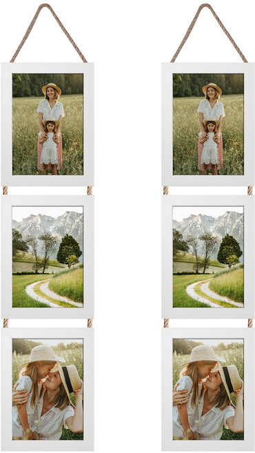 Olivet 3단 네오 줄줄이 액자 4*6액자, 2개, 흰색
