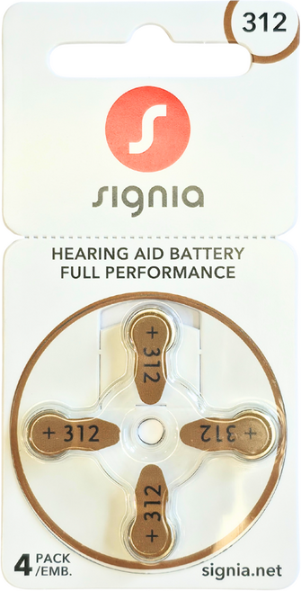시그니아 보청기 배터리 건전지 밧데리 약, 1세트, 시그니아 312A, (40알)
