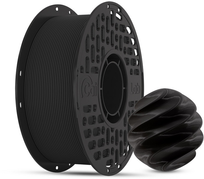 CaiLab 고강도 고탄성 PLA+ 3D 프린터 필라멘트 1.75mm 노즐 막힘 없는 선경 안정성 1kg | 뱀부랩 3D 프린터(P1S P2S A1 H2D등) 호환, 검정색, (PLA)