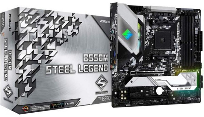 ASRock B550M 스틸 레전드 3세대 AMD AM4 Ryzen™ 미래 프로세서 메인보드 지원, 1개