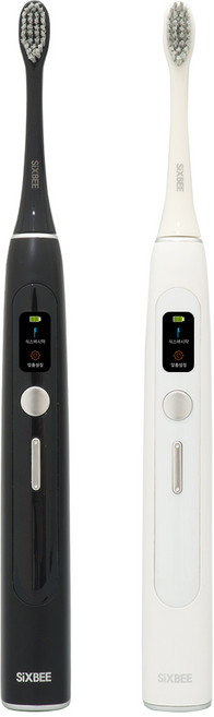 식스비 LCD 한글화 음파 전동 칫솔 SB-lcdt01, LCD 음파전동칫솔, 화이트