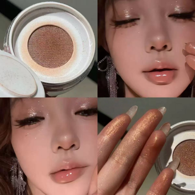 은은하게 빔 블링 하이라이터 파우더 볼륨 내추럴 톤업 픽싱 노세범 스킨피니쉬 파우더, 1개, 02샴페인 골드