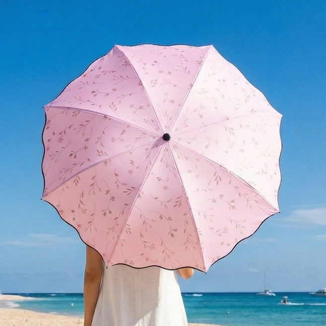 이븐스 꽃무늬 거꾸로 우산 자외선차단 암막 양산