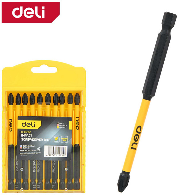 델리툴즈 단면 블랙 토션 비트 100mm (EDL251100), 1개