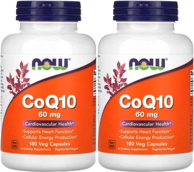 나우푸드 코엔자임큐텐 CoQ10 유비퀴논 60mg 180베지캡슐 2팩, 상품선택, 2개, 180정 - 쿠팡