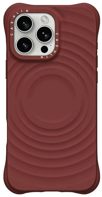 리플 케이스 화이트 15 프로, 1개, N. 진한 체리 레드 웨이브 셸 자기 흡입