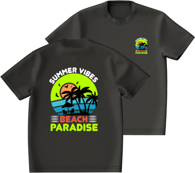 오버핏 반팔 래쉬가드 썸머바이브 파라다이스