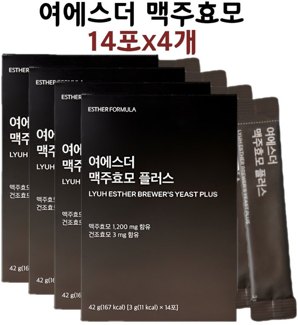 [본사직영] 여에스더 맥주효모 플러스 (프리미엄 맥주효모 2 914mg&비오틴), 42g, 4박스