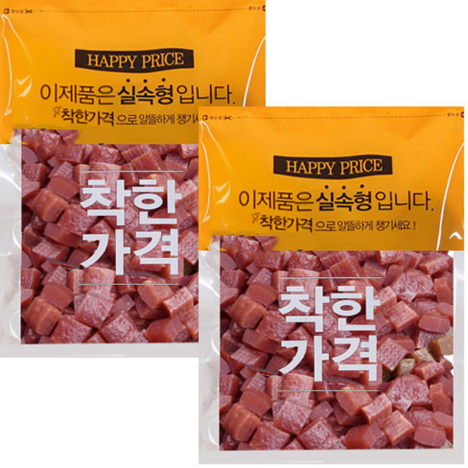 1+1 수제명가 대용량 강아지 져키300g+300g, 연어져키 사각큐브, 300g, 2개