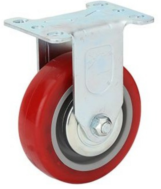 4인치바퀴 캐스터 대차용 PVC 우레탄 고정, 1개