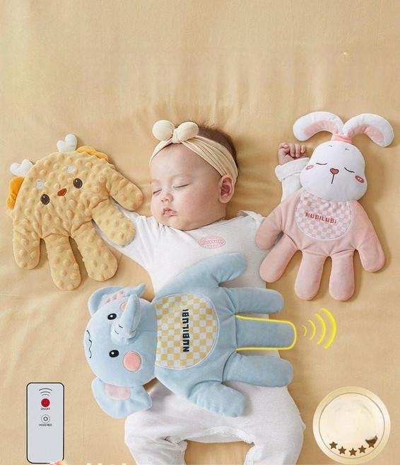 움직이는 손가락인형 수면유도 육아템 봉제 아기재우는, 23x5x36cm, 두두벨벳라지화이트구스, 1mm