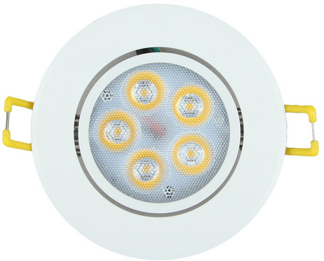더쎈 LED 에코 3인치 5W 일체형 DC타입 흰색몸통, 주백색, 1개